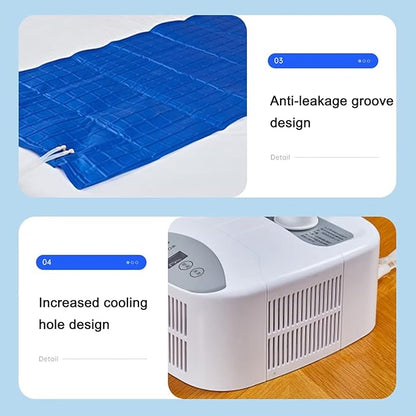Buhelyc Ice Mattress, Cooling Mattress Topper, Cooler Sleep System, Cooling Bed Conditioning System, Quiet, Cool Down 3-8℃, Cool in Summer, for Home, Dorm Room, Apartment and Hostel(Size:0.7 * 1.6m)