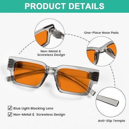 Eyekepper Blue Light Blocking Glasses Men Orange Tinted for Computer Gaming, Sleep Better and Reduce Eyestrain