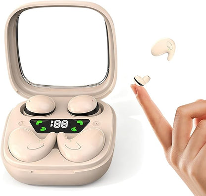 Flat Sleep Mini Invisible Small Tiny Earbuds Wireless Bluetooth Ear Buds for Sleeping Headphones Micro Smallest Discreet Sleep Earbuds Earphones for Side Sleepers, Small Ears Canals Women, Work
