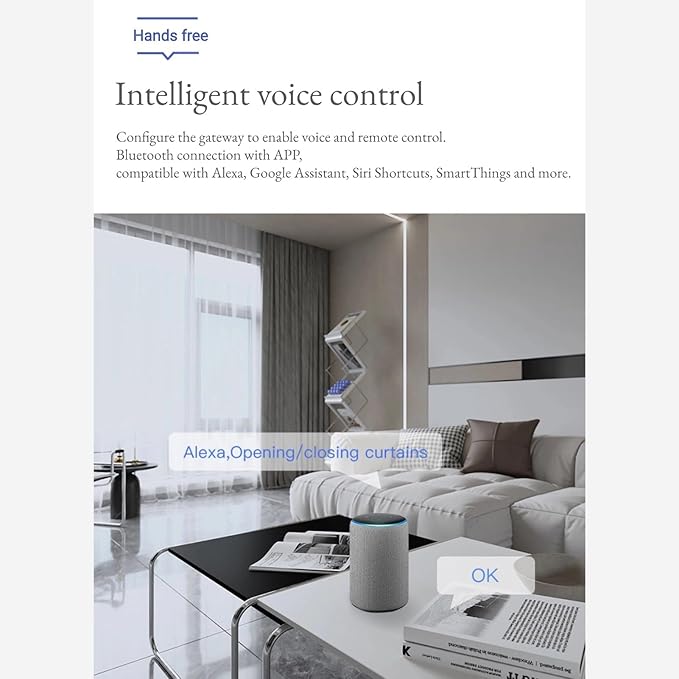 2PCS Automatic Curtain Opener, Smart Curtains Home Device with Voice Control, APP Remote Control, Smart Curtain Motor with Timer forHome
