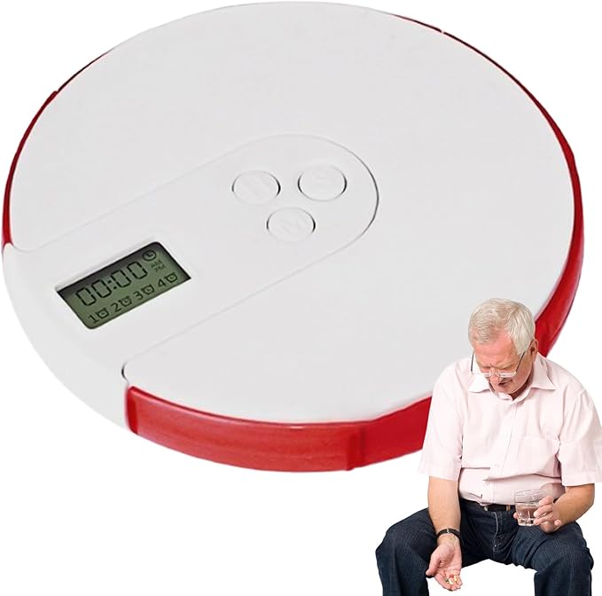 Pill Box with Alarm – 7-Day Automatic Pill Dispenser, Consistent Timed Pill Organizer | Up to 4 Daily Alarms, Compact Tablet Storage Box, Easy to Use Reminder System Ideal for Medication Management