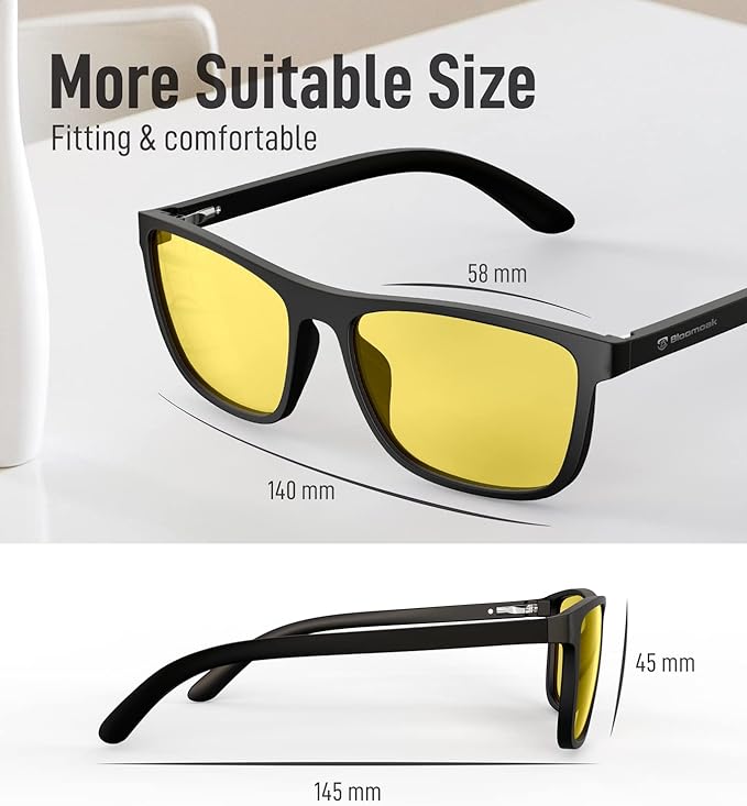 Bloomoak-99% Blue Light Blocking Glasses - Gaming Glasses - Anti Glare - Anti Fatigue -Suitable for Screens, Games, TVs