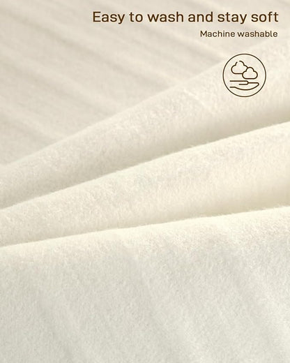 Heated Mattress Pad Queen Size - Electric Mattress Pad with Dual Control, Soft Blanket, Bed Warmer Heater Sheets, 8 Heating Settings,1/2/10 Hours Auto Shut Off, 60" x 80" Snow White