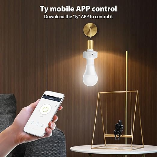 Smart Light Socket, 4 Pack WiFi Light Bulb AdapterApp Control Voice Control Timer Function Group Control Easy Installation for Home Office White 92x62mm (4 Packs)