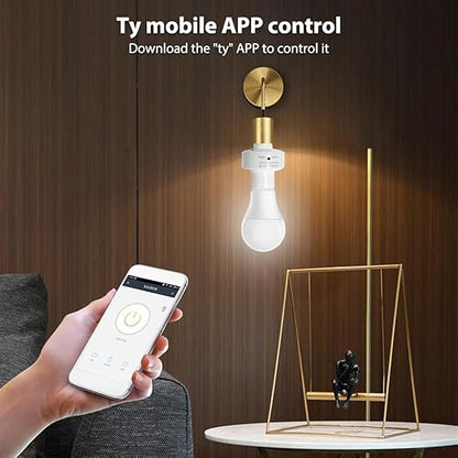 Smart Light Socket, 4 Pack WiFi Light Bulb AdapterApp Control Voice Control Timer Function Group Control Easy Installation for Home Office White 92x62mm (4 Packs)