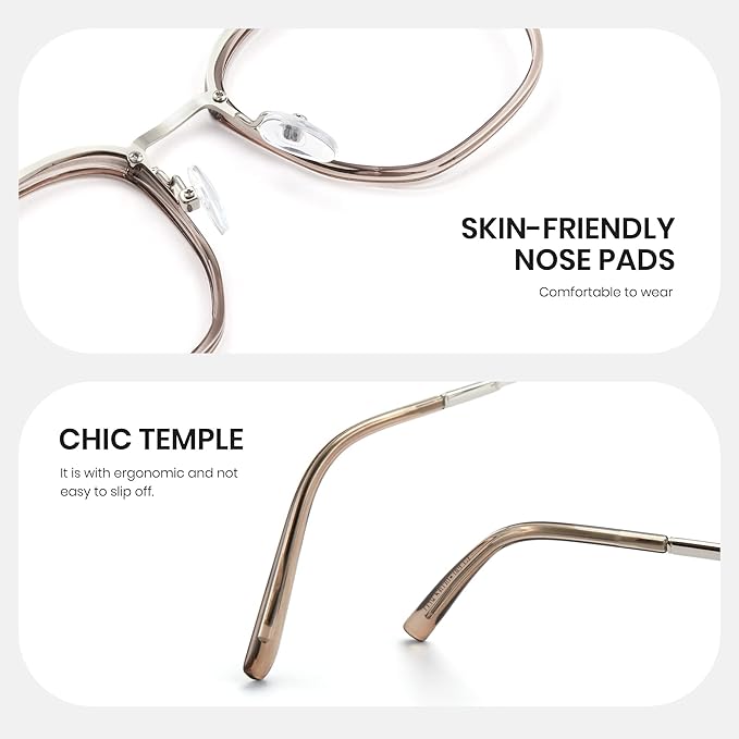 Cyxus Blue Light Glasses for Woman, Fashion Computer Glasses on Office Reduce Eye Strain Anti Migraine for Working Reading