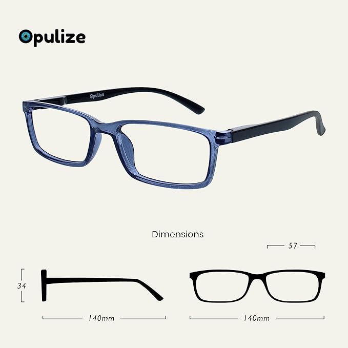 OPULIZE SEE Reading Glasses with Blue Light Blocking for Women and Men, Narrow Frame, Spring Hinges, Computer Gaming Glasses, Blue,Grey,Turquoise +1.5 (Pack of 3)