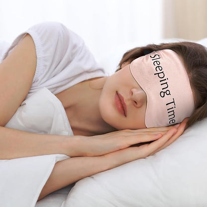 Geyoga 4 Pieces Funny Eye Mask for Sleep Soft Satin Eye Mask Blackout Blindfold with Adjustable Strap Silk Cover Out Lights for Women Men Travel, Nap, Meditation (Champagne, Grey, Purple, Black)