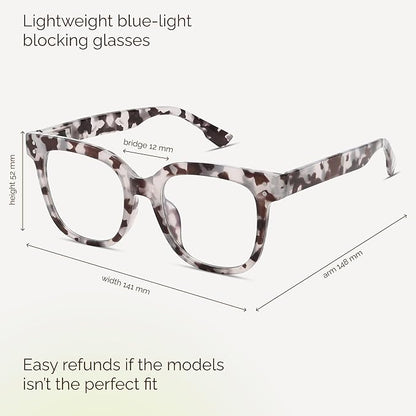 miyya Blue Light Glasses for Women & Men – Oversized UV & Blue Light Blocker Chunky Frames, Stylish Eyewear Accessories