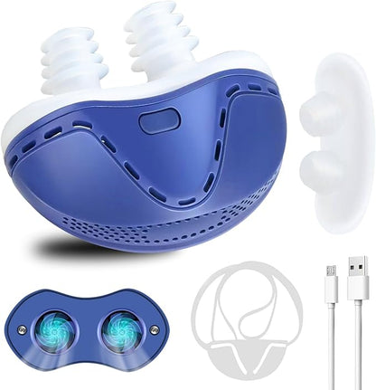 Anti Snoring Devices, Double Vortex Anti Snoring Device, Snoring Solution, Adjustable Wind Speed, Suitable for All Nose Shapes, Stop Snoring Suitable for Men and Women, Blue