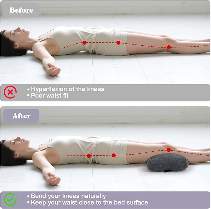 Knee Pillow for Side Sleepers, Leg and Ankle Support Pillow for Hip Pain Smooth Spine Alignment for Better Sleep, Ideal Pillows for Side Sleeping Knee and Back Pain Relief, Dark Gray