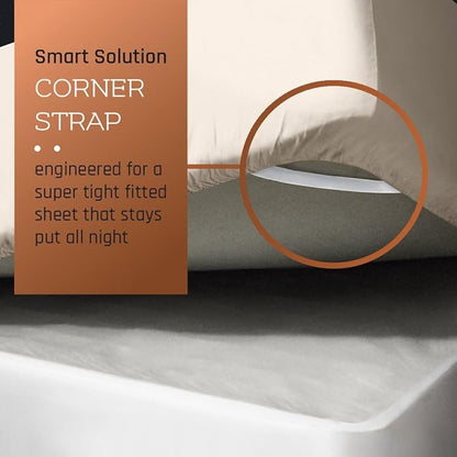 Empyrean 4 Pack Queen Fitted Sheets - Deep Pocket, 14-16 Inch Ultra Soft Microfiber, Wrinkle & Fade Resistant, Shrinkproof, Durable & Breathable, Perfect for Queen Beds, Beige Cream