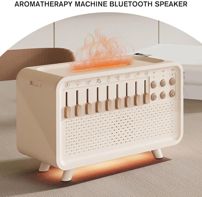 2026 New White Noise Night Light Diffuser Humidifier - 8 Ambient Sounds Aromatherapy Machine for Sleep, Meditation, Yoga, Home Use