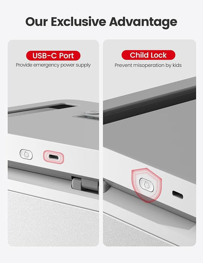 Vaydeer Metal Timed Lock Box, Phone Lock Box with No-Override up to 365 Days, LED Display & Child Lock, USB-C or 4 AA Power, Port-Free Enclosed Upgrade, Emergency Unlock Option(White)