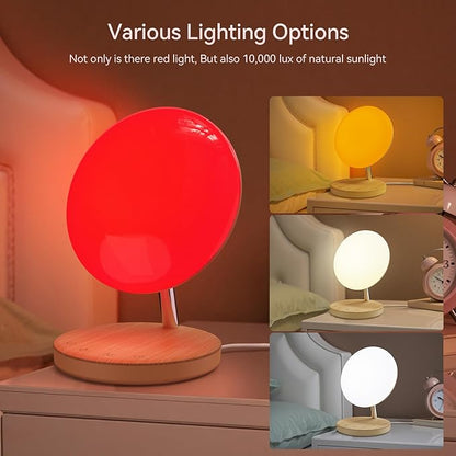 Light Therapy Lamp,Red Night Light with 5-Level Brightness & 4 Color Modes, 670nm Adjustable USB Red Light Night Light Lamp for Sleep,Stress Relief Relaxation
