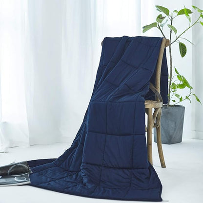 RelaxBlanket King Size Weighted Blanket | 80''x90'',30lbs | for Single or Double | Premium Cotton Material with Glass Beads | Navy