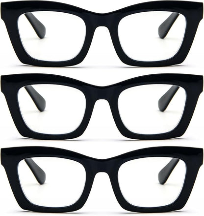REAVEE Oprah Style Reading Glasses for Women, Blue Light Blocking Stylish Oversized Computer Readers Spring Hinge