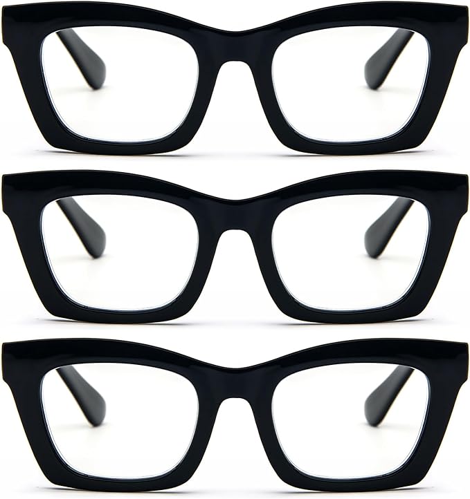 REAVEE Oprah Style Reading Glasses for Women, Blue Light Blocking Stylish Oversized Computer Readers Spring Hinge