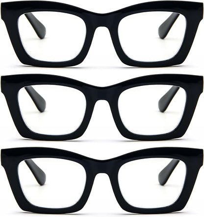 REAVEE Oprah Style Reading Glasses for Women, Blue Light Blocking Stylish Oversized Computer Readers Spring Hinge