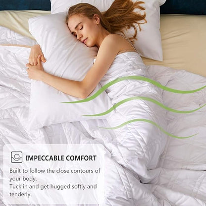 Dornroscn Weighted Blanket with Premium Glass Beads Heavy Blanket| 25 lbs | 88"x104" King Size Big Blanket | Fits King or Over Sized Bed | White