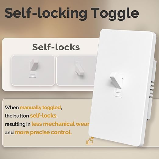 MOES New Generation Smart Toggle Switch, Single Pole & 3 Way Light Switch 2.4G WiFi, ON/Off Style, Neutral Wire Required, Smart Life APP Remote Control, Compatible with Alexa/Google Assistant