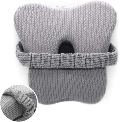 Upgrade Knee Pillow for Side Sleepers with Elastic Strap, Memory Foam Leg Pillow, Ideal for Spine Alignment, Hip, Back & Joint Pain Relief - for Better Sleeping with Breathable & Washable Cover