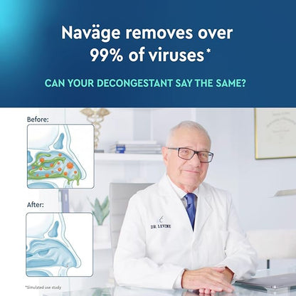Navage Multi-User Bundle - Navage Irrigation System - Saline Nasal Rinse Kit with 1 Nose Cleaner, 30 Salt Pods, and Extra Nasal Dock and Pair of Nose Pillows