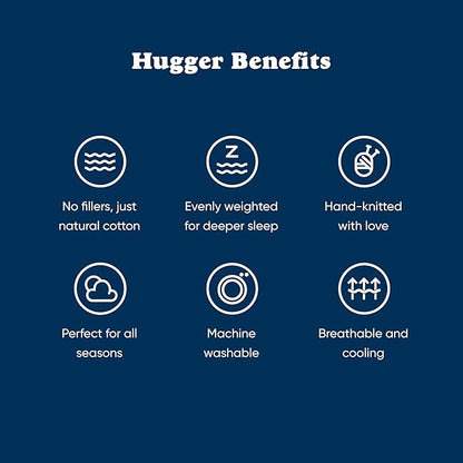 Bearaby Weighted Hugger Blanket 20 lbs Queen Size (60"x80") – Moonstone Grey Blanket Recycled Polyester – Eco-Friendly, Heavy Throw for Adults – Soft, Breathable, Sustainable Comfort