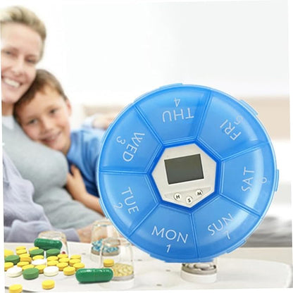 Compartment Pill Organizer Alarm Clock Electronic Medication Reminder for Daily Use Portable Pill Dispenser for Patients Easy Read Days