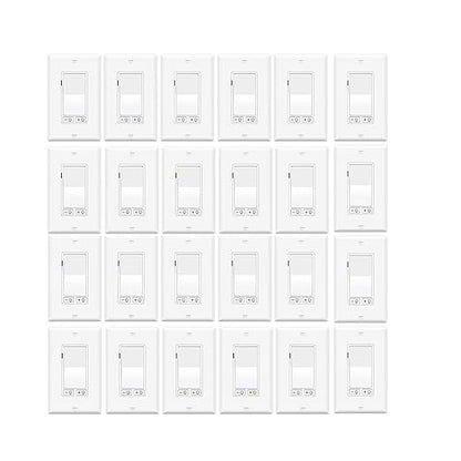 Dimmer Light Switch,Greencycle 24PK 3 Way for Dimmable 150W LED CFL Light,600W Halogen and Incandescent,15A 120V,Neutral Wire Not Required,Residential/Commercial,ETL Listed