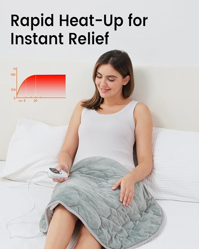 immtree Weighted Heating Pad for Deeper Pain Relief, 5lbs XXXL Size(29x24) with Fast Heat Technology, Heated Blankets for Adults, Relief for Back and Shoulder and Knee