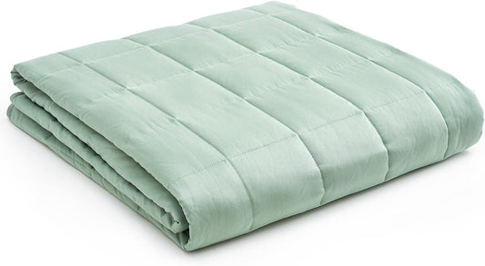 YnM Weighted Blanket,Heavy 100 Percent Oeko-Tex Certified Cotton Material, Bed Blanket for One Person of 160lbs, Ideal for Queen/King Bed (60x80 Inches, 17 Pounds, Sprout Green)