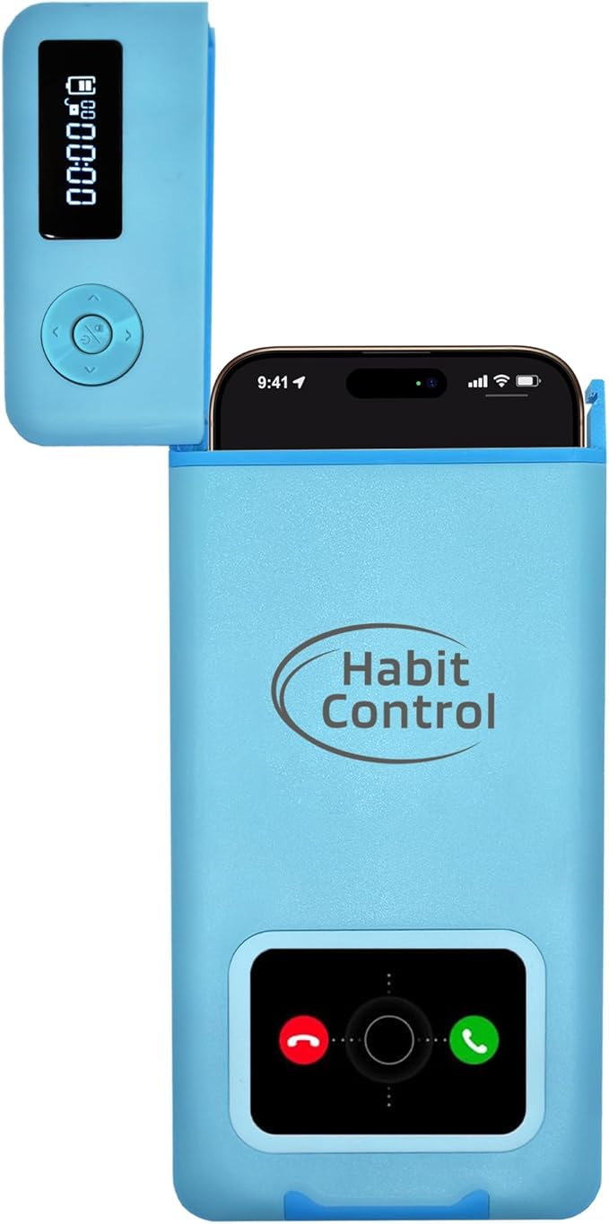 Cellphone Lock Box - Timer Locked Box for Self-Discipline, Portable Time Phone Safe Lock for iPhone and Android Mobile Phones, Lockbox for Cell Phones to Reduce Screen Time (Blue)