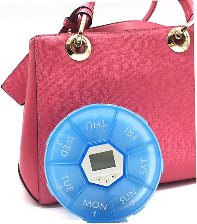 Compartment Pill Organizer Alarm Clock Electronic Medication Reminder for Daily Use Portable Pill Dispenser for Patients Easy Read Days
