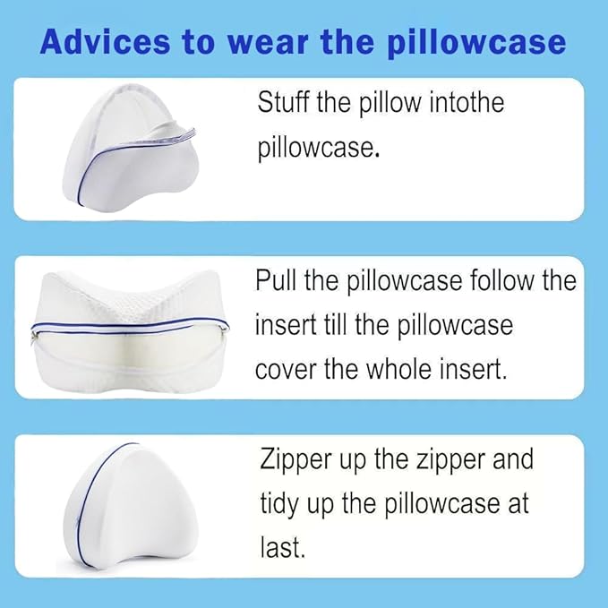 Replacement Pillow Cover for Contour Legacy Leg & Knee Foam Support Pillow-Cover ONLY (White) (1)