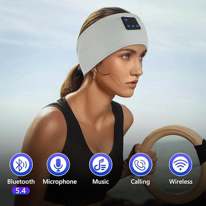 Aurya Sleep Headphones Sports Wireless Bluetooth Headband for Side Sleeper, Bluetooth 5.4, with Ultra-Thin HD Stereo Speaker, Sleeping Headphone for Women Men Running Yoga Workout