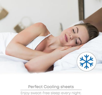 LINENWALAS King Flat Sheet Only - Rayon Derived from Bamboo Silk Bed Sheet, Premium Breathable Cooling Sheet, Soft Top Sheet (King, Light Grey)