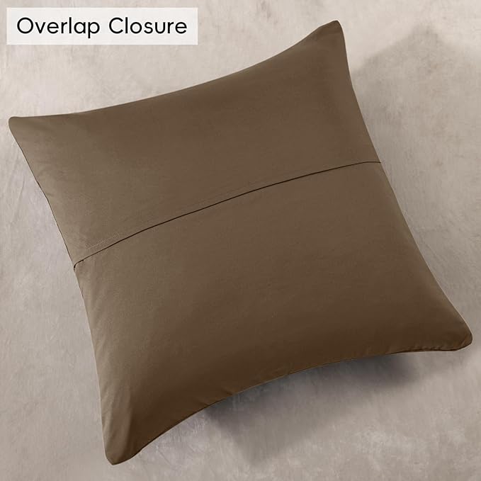 PHF Truly Velvet Euro Sham, 26"x 26",No Insert, 2 Pack Color Gradient Euro Throw Pillow Covers, Ultra Soft Cozy Pillow Covers for Luxurious Home Decorative, No Shedding, No Pilling, Khaki