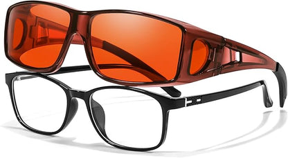 LVIOE Fit Over Blue Light Blocking Glasses and Computer Eyewear- Wear Over Prescription Glasses/Reading Glasses/RX Glasses