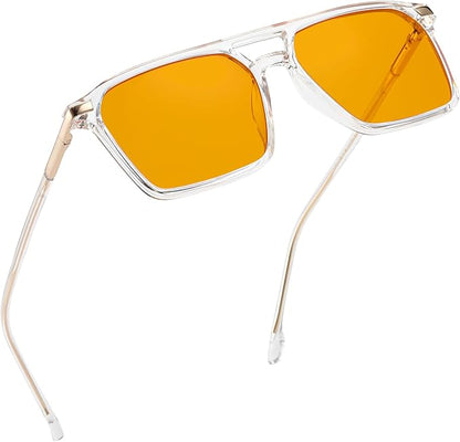 Amber 99% Blue Light Blocking Computer Reading Glasses Orange Lens for Better Sleep, Eye Strain Men Women Sun Readers