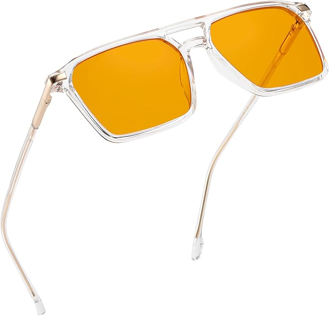 Amber 99% Blue Light Blocking Computer Reading Glasses Orange Lens for Better Sleep, Eye Strain Men Women Sun Readers