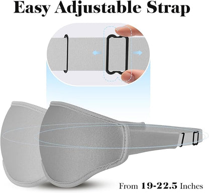 3D Eye Mask Sleep Mask for Men & Women, 100% Pressure-Free & Light Block-Out Eye Mask for Sleep with Easy Adjustable Strap, Night Eye Cover for Travel, Grey