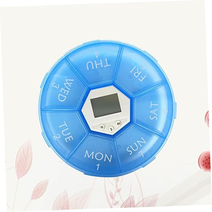 PartyKindom Compartments Pill Dispenser Alarm Clock Reminder Portable Electronic Medicine Organizer for Patients Edition