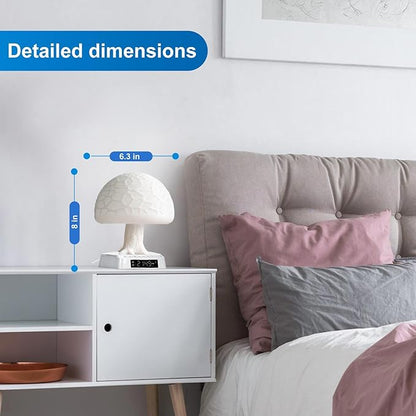 Sunrise Alarm Clock Wake Up Light - 3 Color LED Lamp with Sound & Light Awakening, Bioclock Adjustment & APP Control, Mushroom Tree Design for Bedroom Bedside