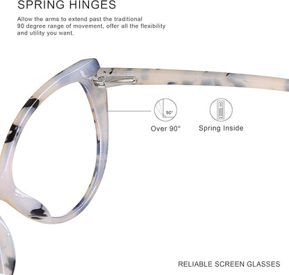 ANDWOOD Blue Light Blocking Glasses Women Bluelight Blocker Computer Cateye Clear Cat Eye Eyeglasses Frame AR003