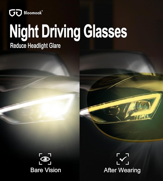 Bloomoak-99% Blue Light Blocking Glasses - Gaming Glasses - Anti Glare - Anti Fatigue -Suitable for Screens, Games, TVs