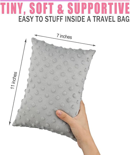 1 Pcs Soft Knee Pillow for Side Sleepers, Pressure Pillows Between Legs 11"x7" Small Knee Pillow Joints Cushion for Sleeping Hip and Back Pain, Minky Dot Light Gray