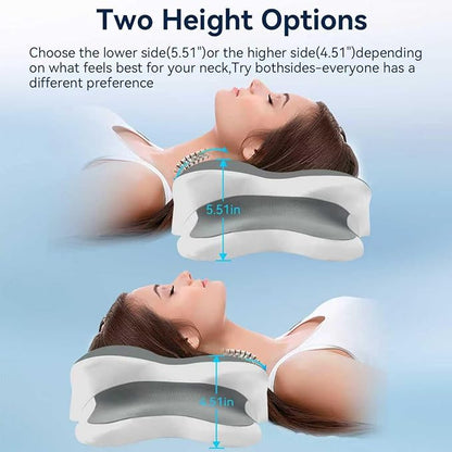 Sleep Apnea Pillow with Neck Pain & Snoring Relief -Orthopedic Cervical Pillow, Ergonomic Contour Memory Foam for Side, Back,Stomach Sleepers, Medium Firm Support(Grey, Queen Size)