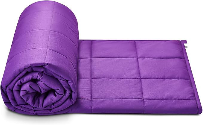 RelaxBlanket Weighted Blanket | 60''x80'',10lbs | for Individual Between 90-140 lbs | Premium Cotton Material with Glass Beads | Violet
