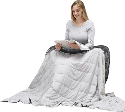 MOTRIP Weighted Blanket 10 Pounds Flannel, Warm Bed Blanket with Sanded Reversible, 48''x72'' 10lbs Light Grey